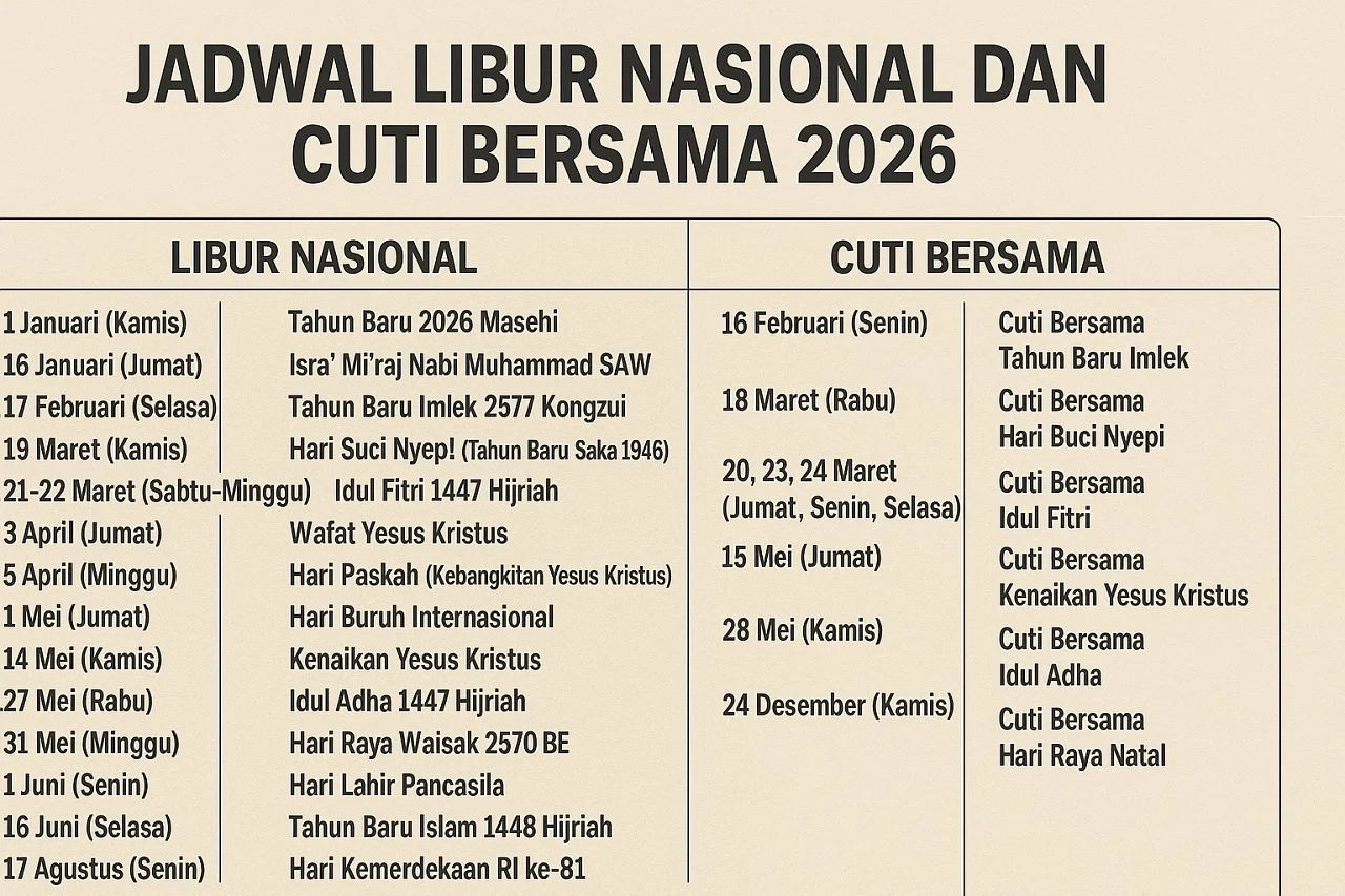 Terungkap! Tanggal 14 Agustus 2026 Hari Apa? Simak Jadwal Libur Nasional dan Cuti Bersama yang Ditunggu-tunggu
